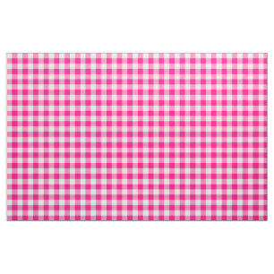 Tela de patrón de Gingham rosa caliente