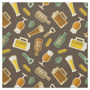 Tela de patrón de iconos de cerveza