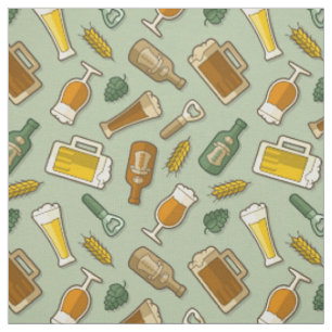 Tela de patrón de iconos de cerveza