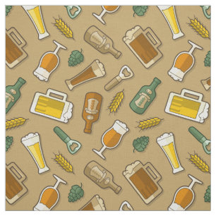 Tela de patrón de iconos de cerveza