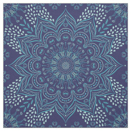 tela de patrón de manala azul y verde azulada de l