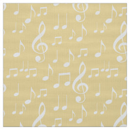 tela de patrón de notas de la música blanca amaril