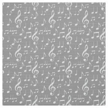 tela de patrón de notas de música blanca