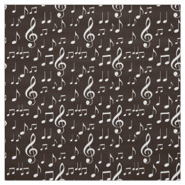 tela de patrón de notas de música blanca
