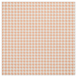 Tela de patrón de patas de gallo blanco naranja