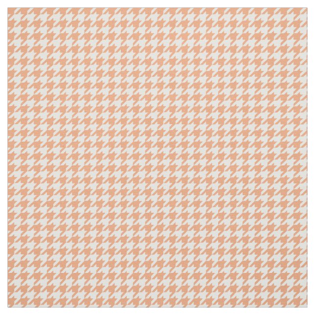 Tela de patrón de patas de gallo blanco naranja (Retal)