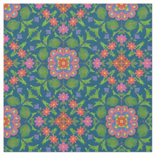 Tela de patrón de rangoli floral a Personalizar