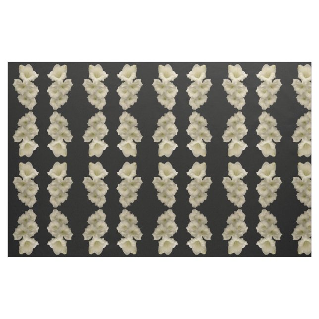Tela de patrón de resumen de gladiola blanca ("Cuarto gordo" (fat quarter))