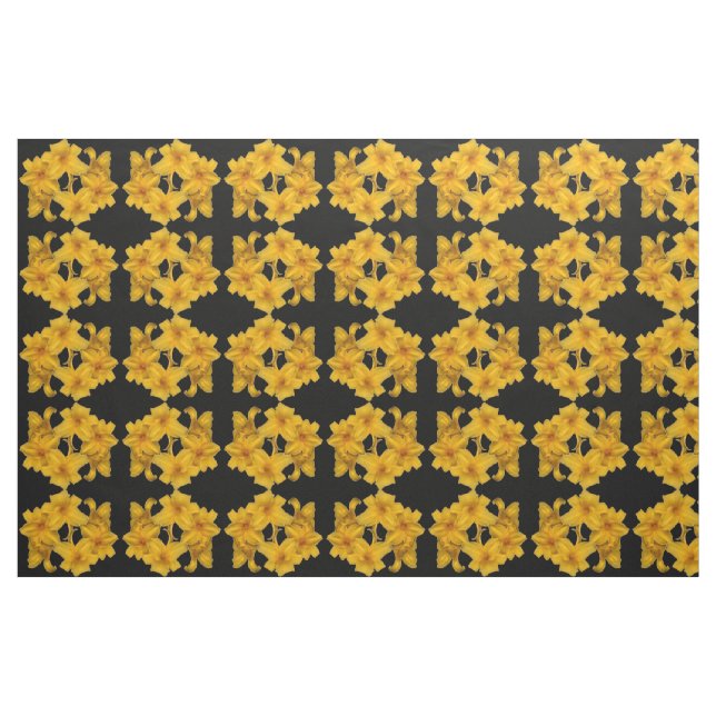 Tela de patrón de resumen diurno amarillo ("Cuarto gordo" (fat quarter))