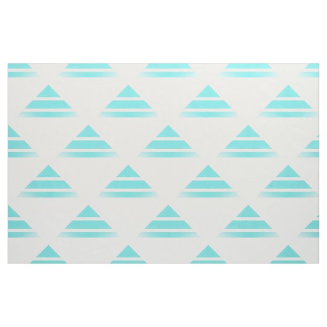 Tela de patrón de triángulo geográfico blanco turq ("Cuarto gordo" (fat quarter))