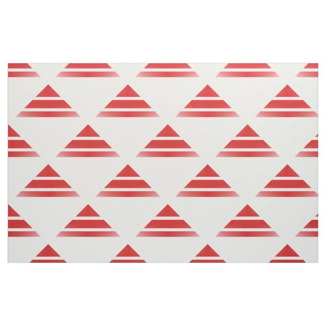 Tela de patrón de triángulo geográfico rojo blanco ("Cuarto gordo" (fat quarter))