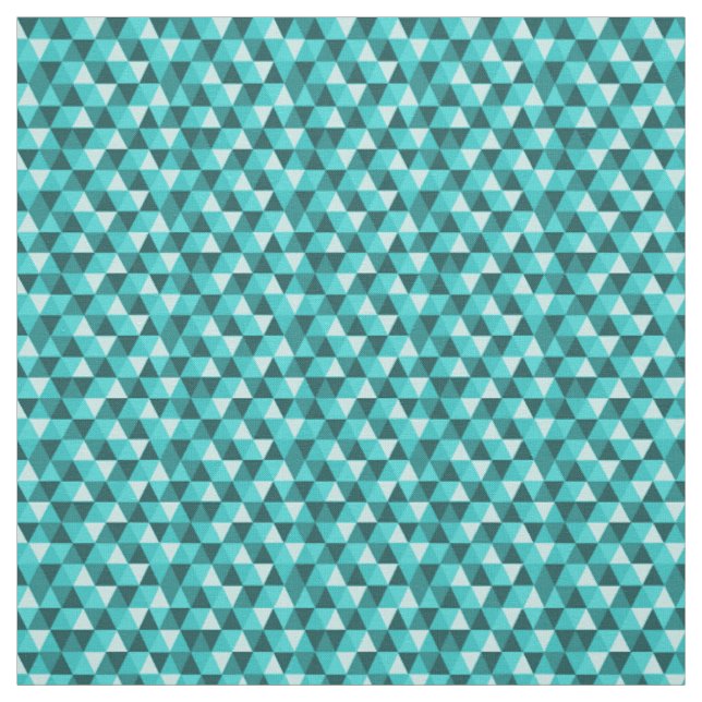 Tela de patrón de triángulos geométricos verde azu (Retal)