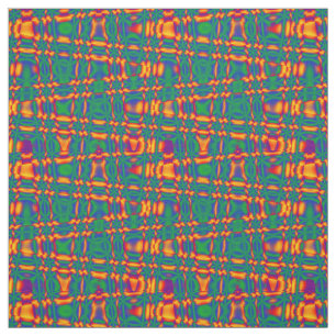 Tela de patrón de zigzag azul verde de llama roja 