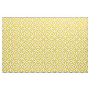 Tela de patrón geométrico amarillo limón