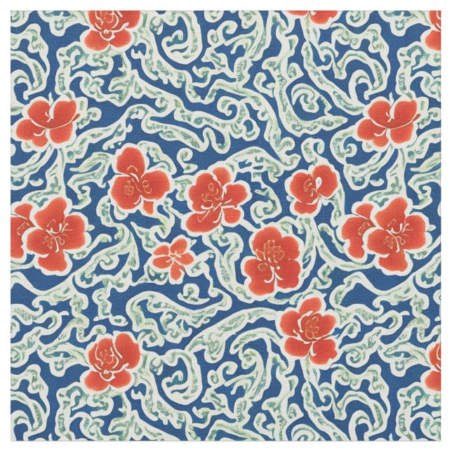 Tela de patrón tradicional chino japonés (De cerca)