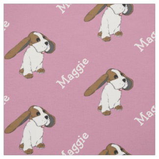 Tela de Perro Beagle con Nombre Rubor Rosa por Yar