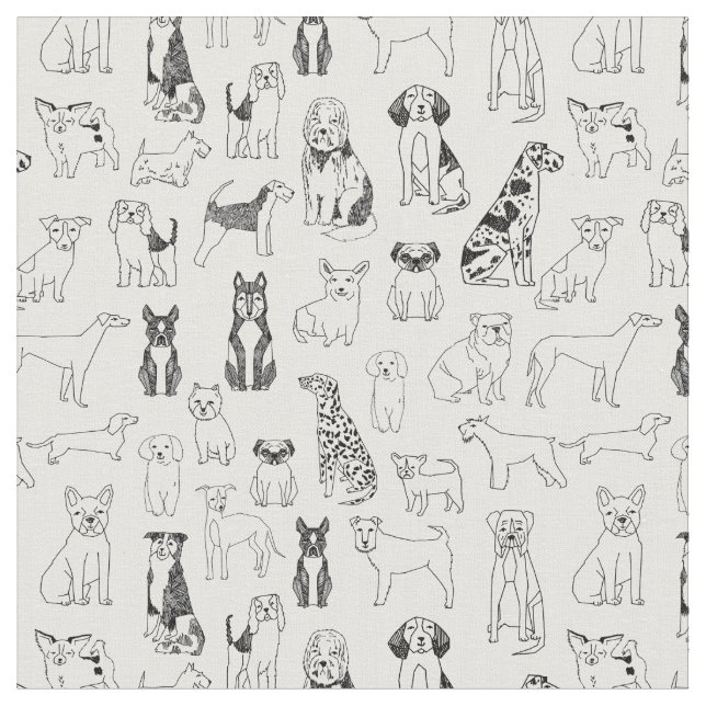 Tela de perro - perro blanco y negro, diseño de pe (De cerca)