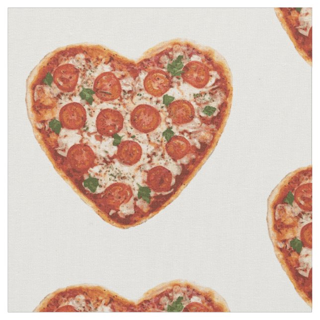 tela de pizza en forma de corazón (De cerca)