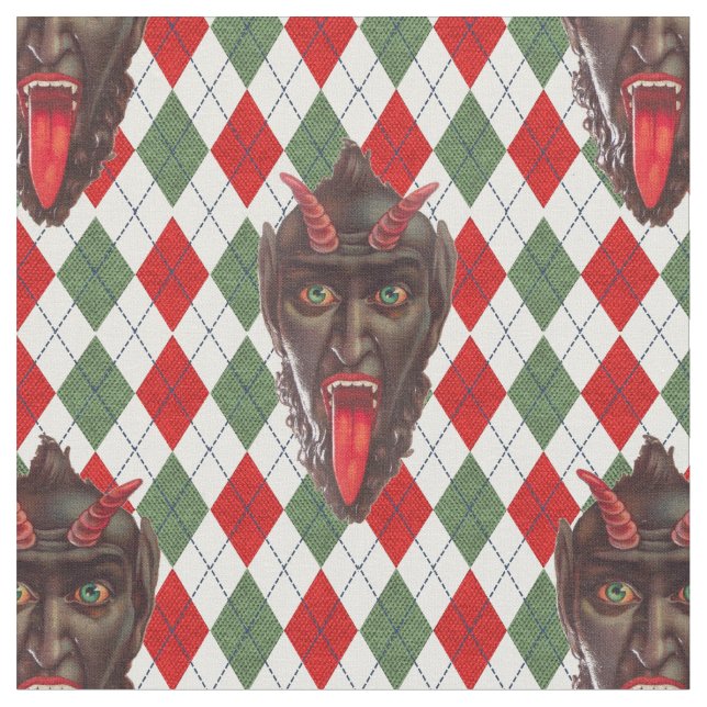 tela de plaid navidades krampus (De cerca)