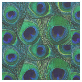 Tela de plumas de pavo real - Marina azul verde Ve