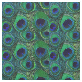 Tela de plumas de pavo real - Marina azul verde Ve