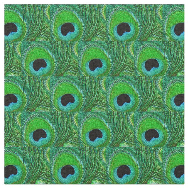 Tela de plumas de pavo real - Negro azul de Aqua v (De cerca)