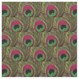 Tela de plumas de pavo real - negro verde de encin