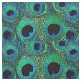 Tela de plumas de pavo real Verde azulado Aqua Ver