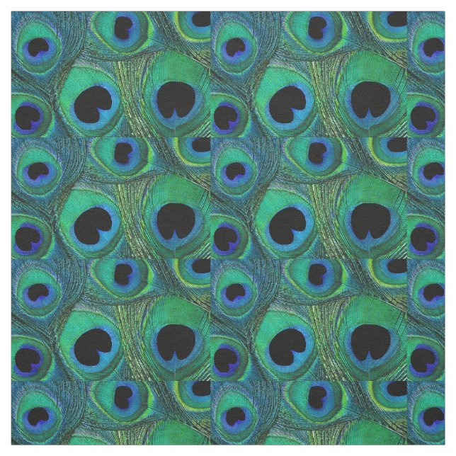 Tela de plumas de pavo real Verde azulado Aqua Ver (Retal)