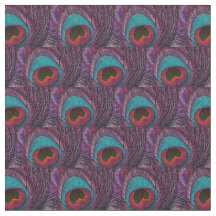 Tela de plumas de pavo real - Verde azulado azul m