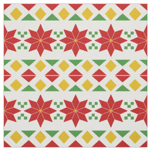 Tela de Poinsettias de Navidad