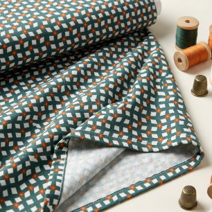Tela de popelina con estampado floral en naranja y
