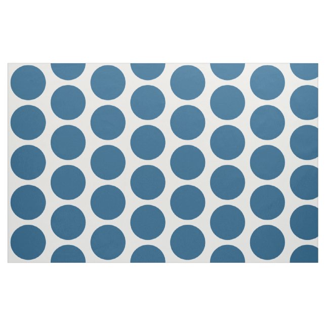 Tela de puntos de polka azul blanco grande (Yarda)