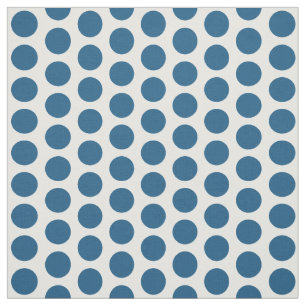 Tela de puntos de polka azul blanco mini