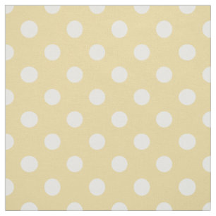 Tela de puntos de polka blanco amarillo