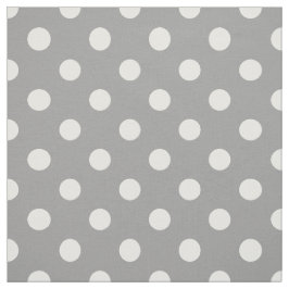 Tela de puntos de polka blanco gris