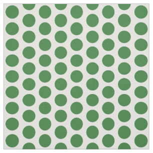 Tela de puntos de polka verde mini blanco