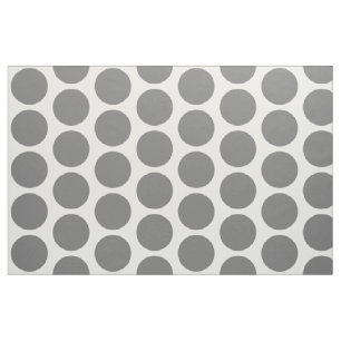 Tela de puntos grandes de polka blanco gris