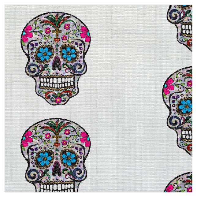 Tela de purpurina Sugar Skull (Retal)