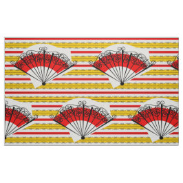 Tela de raya de abanico español estampado grande