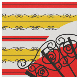 Tela de raya de abanico español estampado grande