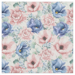 Tela de rosas azul y rosa