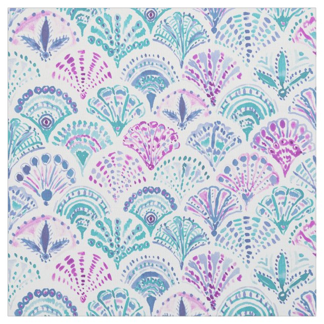 Tela De SHELL escalas de la sirena HACIA FUERA Boho (Retal)