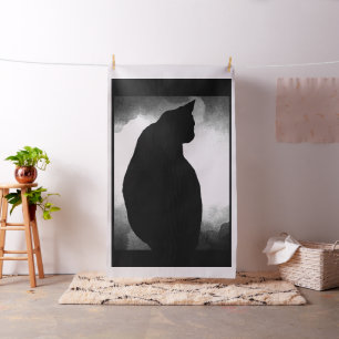 Tela de silueta de gato negro