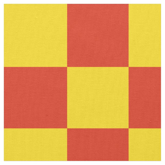 Tela de tablero de ajedrez rojo y amarillo (De cerca)