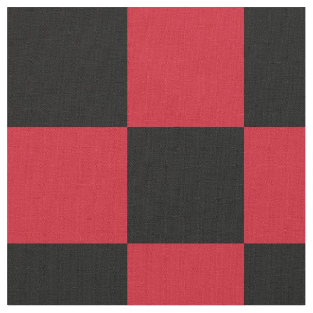 Tela de tablero de ajedrez rojo y negro (De cerca)