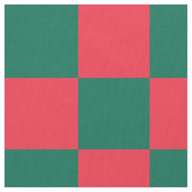 Tela de tablero de ajedrez rojo y verde (De cerca)