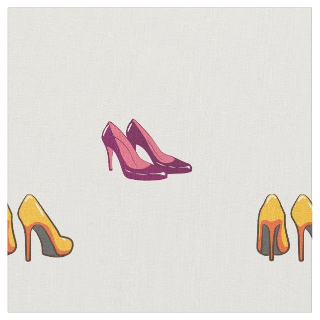 tela de tacones rojo y amarillo (De cerca)