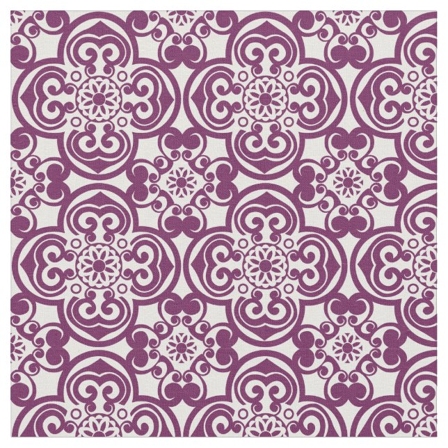 Tela de tela mexicana morada y blanca (De cerca)