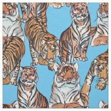 Tela de tigres de color de agua pintada a mano